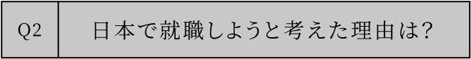 日本で就職しようと考えた理由は？日本で就職しようと考えた理由は？