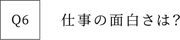 Q6 仕事の面白さは？