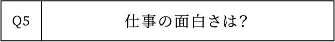 Q5 仕事の面白さは？