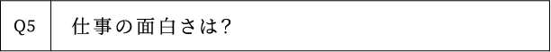 Q5 仕事の面白さは？