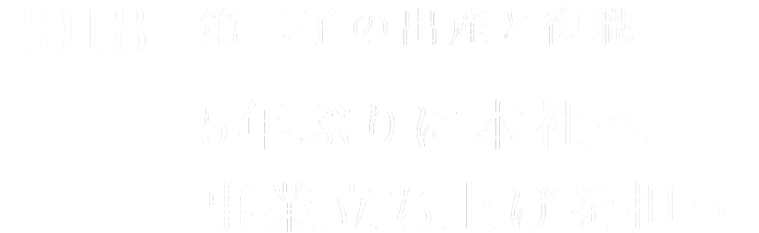 2018 第二子の出産と復職 5年ぶりに本社へ事業立ち上げを担う